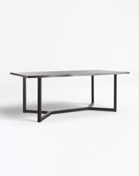 Rectangular Metal And Stone Table
