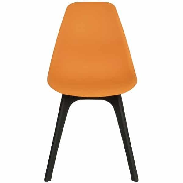 Plastic Chairs for Visitor Sitting, Dining Chair, Side Chair, Kitchen, Restaurants, Hotels in Orange & Black Color - Image 3