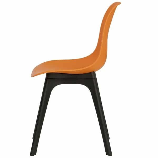 Plastic Chairs for Visitor Sitting, Dining Chair, Side Chair, Kitchen, Restaurants, Hotels in Orange & Black Color - Image 2