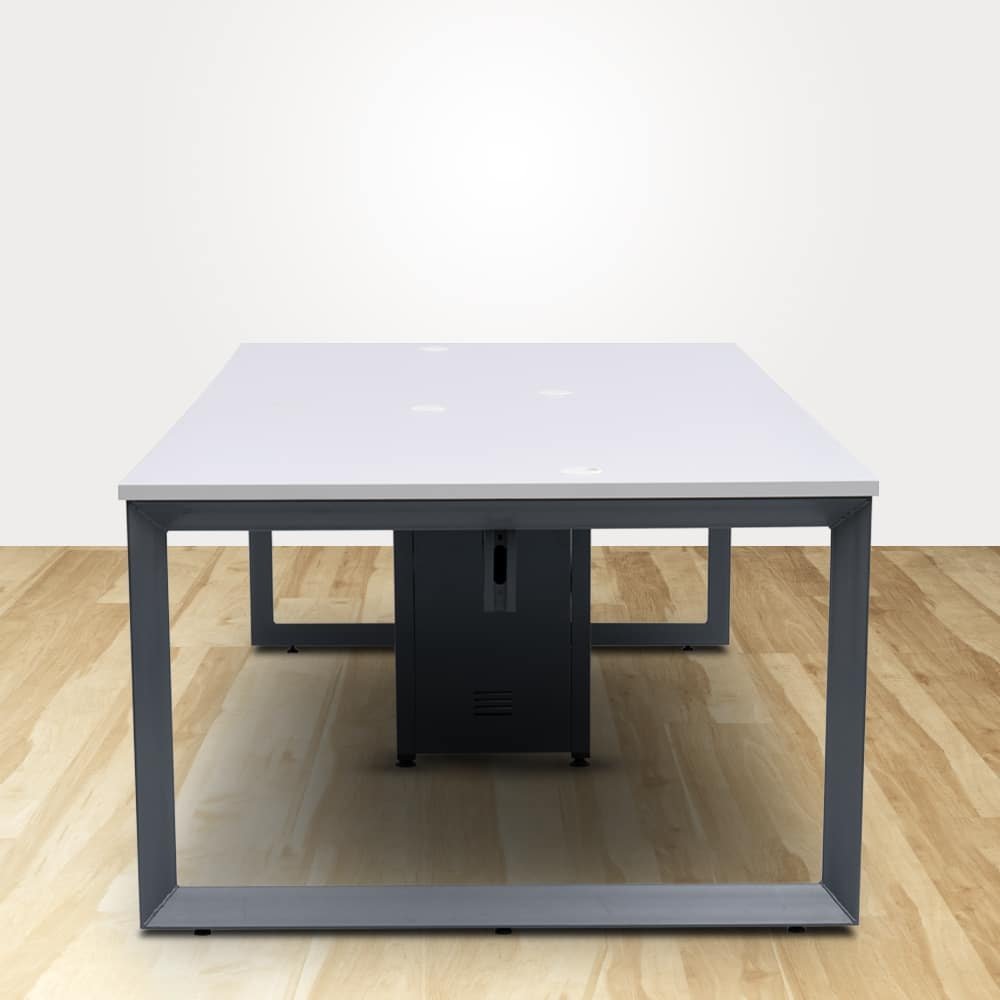 Computer Desk Home/Office Desk MDF Board with Flat Surface | 4 People B2B Workstation 25mm Top White - Image 2