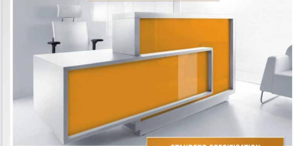 white reception desk